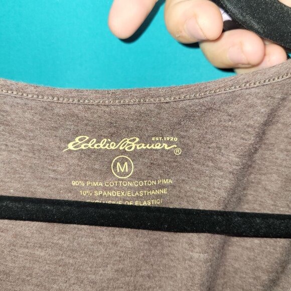 Eddie Bauer Womens Sleeveless Brown Top M Pima Cotton & Spandex - Picture 4 of 7
